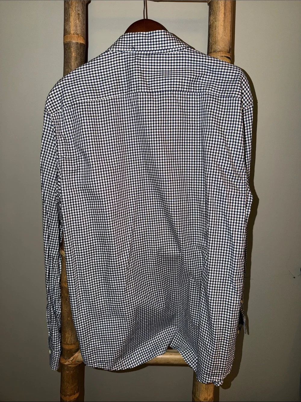 Banana Republic Men’s Navy & White Check Button-Down Shirt